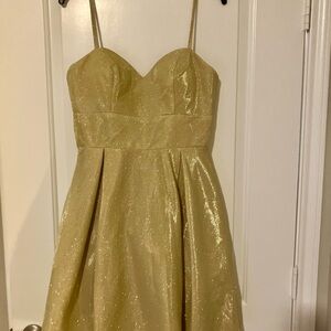 May Queen Gold Strapless Dress